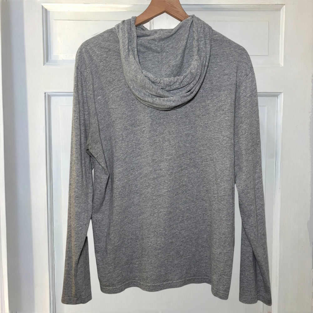 Polo Ralph Lauren Hooded T-Shirt Men's Medium Gray Heather Cotton Hoodie Jersey - Picture 4 of 8